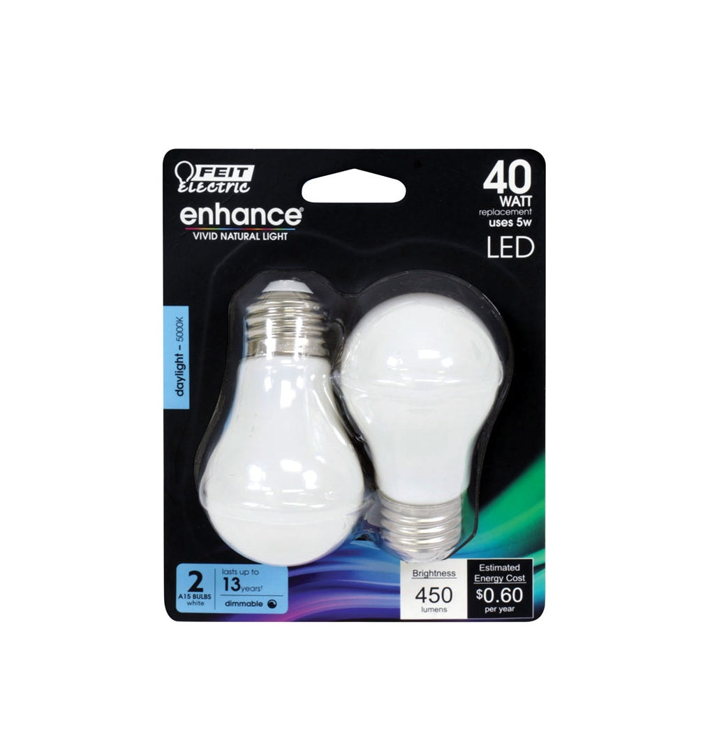 Feit Electric BPA1540W95CAFL2 Enhance A15 Filament LED Bulb, 5 W