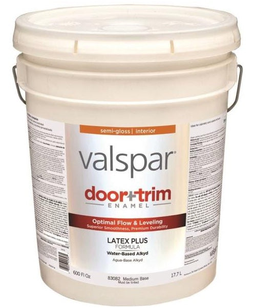 Valspar 83082 Door And Trim Latex Plus Interior Paint, 5 Gallon, Medium Base