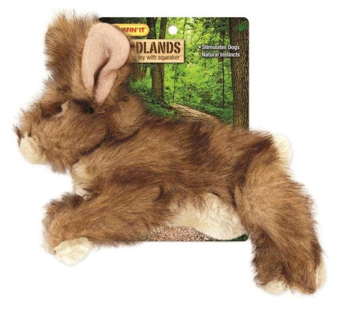 Ruffin'It 16278 Woodlands Large Rabbit Plush Dog Toy with Squeaker