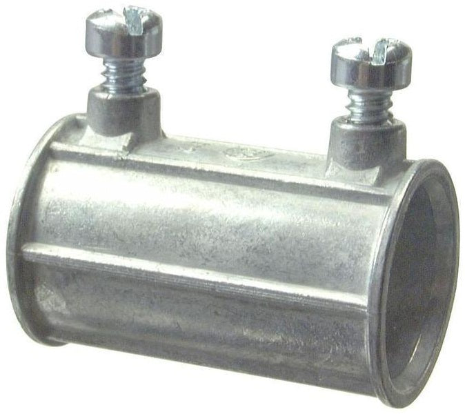 Halex 12201B EMT Set Screw Coupling, 1/2", Die Cast Zinc
