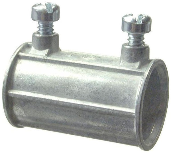 Halex 12201B EMT Set Screw Coupling, 1/2", Die Cast Zinc