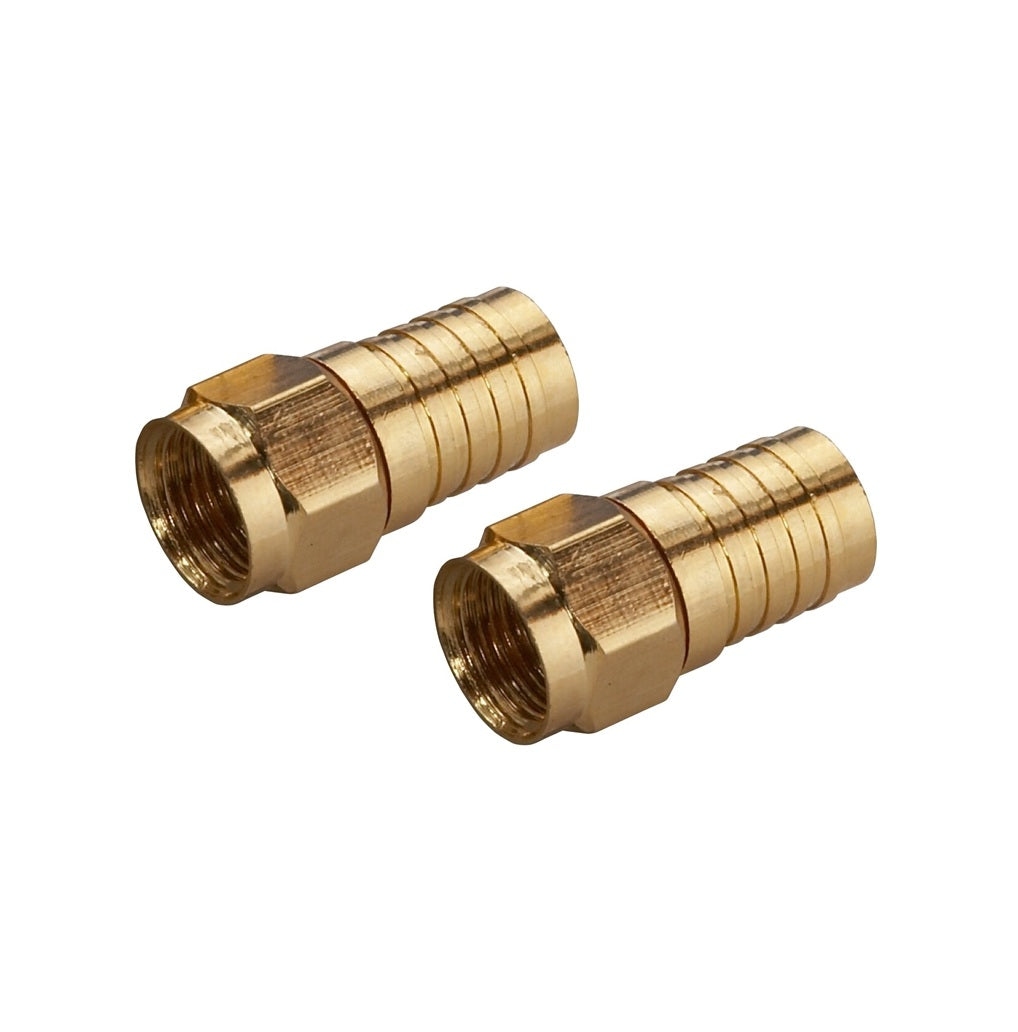 AmerTac VA1002RG6WC Zenith Weatherproof Crimp On F Connector, Gold