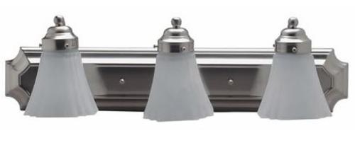 Boston Harbor RF-V-044-BN Three Light Vanity Wall Fixtures, Satin Nickel