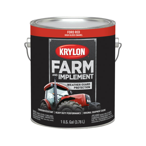 Krylon K01972000 Farm & Implement Paint, Ford Red, 1 Gallon