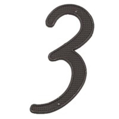 Mintcraft N-013 House Number 3, Black Finish, 4"
