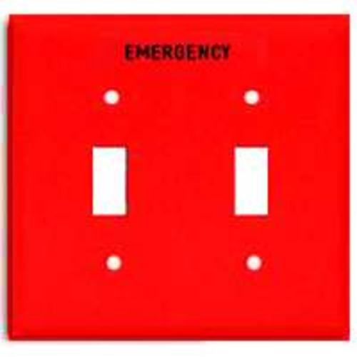 Cooper Wiring PJ2EMRD Emergency Toggle Plate, 4.875" X 4.938", Red