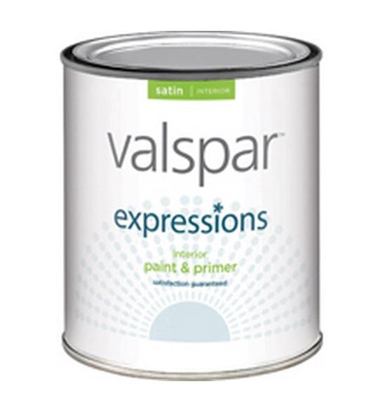 Valspar 17042 Expressions Interior Latex Paint, Satin, Pastel Base, 1 Quart