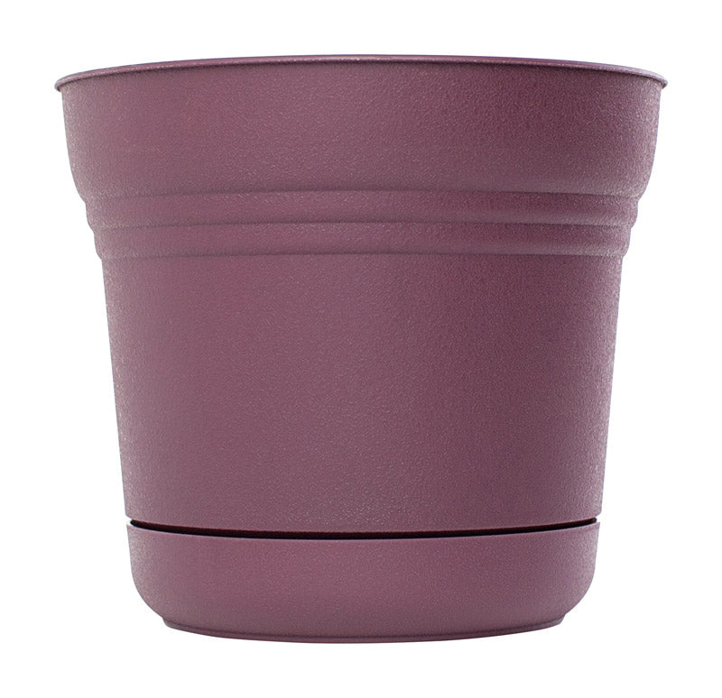 Bloem SP1429 Plastic Round Saturn Planter with Saucer, 14", Passion Fruit
