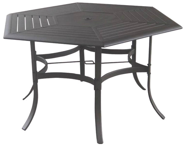 Seasonal Trends PM5547-S1509-X Slat Dining Table,  Hex, 55" x 47"