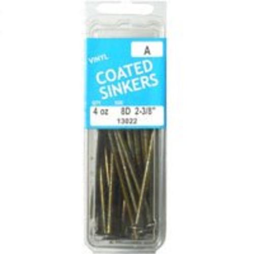 Midwest 13022 Vinyl Coat Sink Nails, 8d x 2-3/8