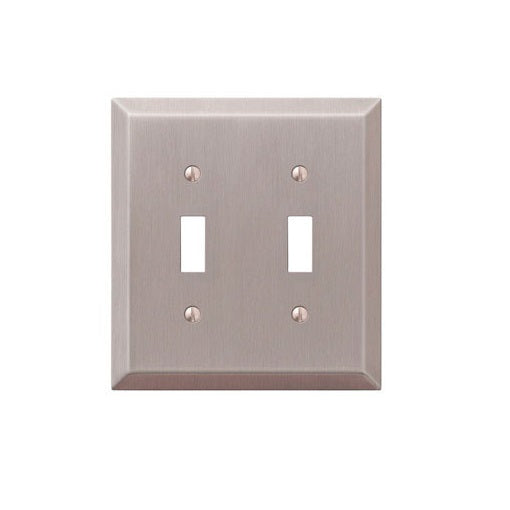 Amerelle 163TTBN 2 Toggle Wall Plate, Brushed Nickel