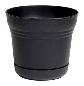 Bloem SP1200 Saturn Flower Pot, Plastic, Black, 10.75" x 12.25"