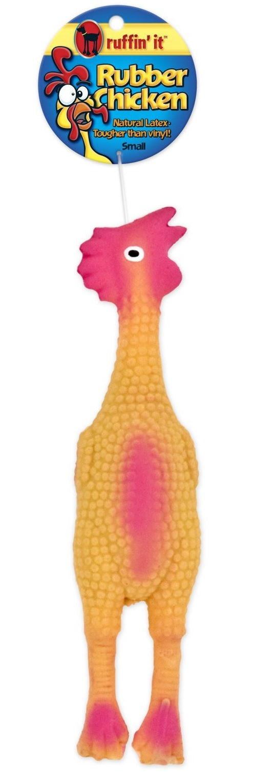 Ruffin&#039; It 80528-2 Rubber Chicken Pet Toy, Small