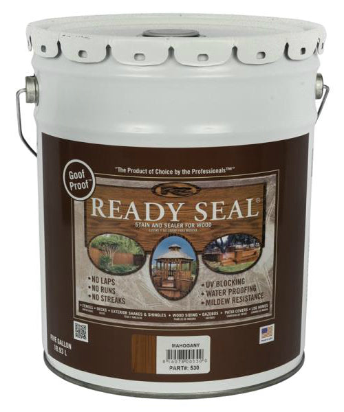 Ready Seal 530 Mahogany Exterior Wood Stain and Sealer, 5 Gallon