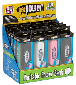 GetPower Battery Back Up Micro USB Cord & Flashlight Display, 20 Piece