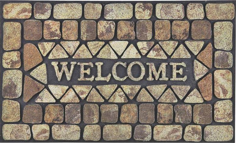 Simple Spaces DM-183006 Flocking Welcome Print Door Mat, 18" x 30"