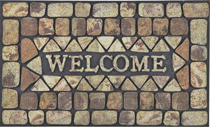 Simple Spaces DM-183006 Flocking Welcome Print Door Mat, 18" x 30"