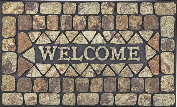 Simple Spaces DM-183006 Flocking Welcome Print Door Mat, 18" x 30"