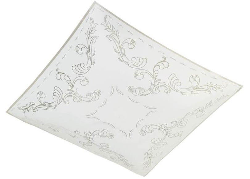 Westinghouse 8181000 Floral Square Glass Diffuser, White, 14 Inch