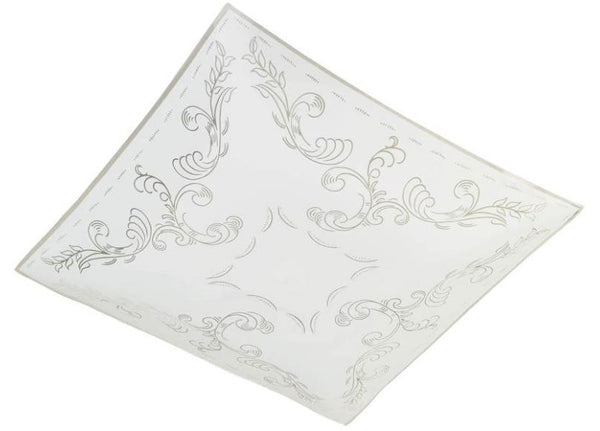 Westinghouse 8181000 Floral Square Glass Diffuser, White, 14 Inch
