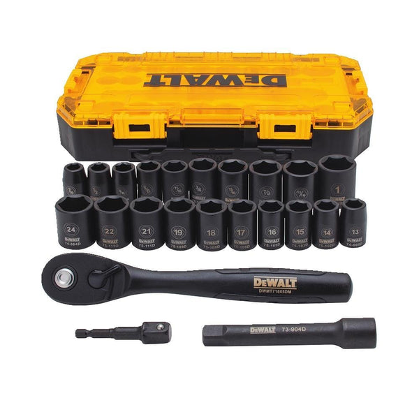 DeWalt DWMT74739 1/2 Drive Impact Socket Set, 23 Pieces, Black