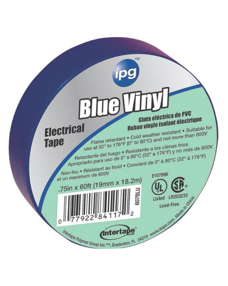 Intertape 85831 Vinyl Elect Tape, 3/4" x 60' Blue