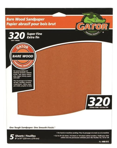 Gator 4466-012 Sanding Sheet, 11" x 9", 320 Grit
