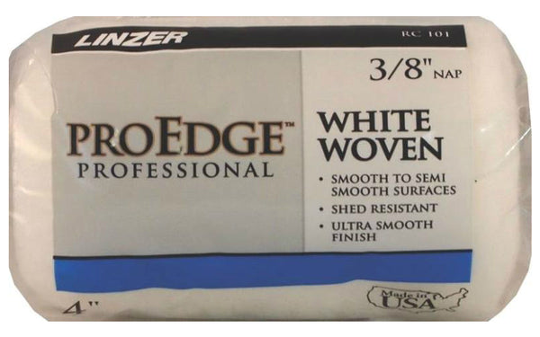 Linzer RC 101-4 ProEdge White Woven Paint Roller Cover, 4" x 3/8" NAP