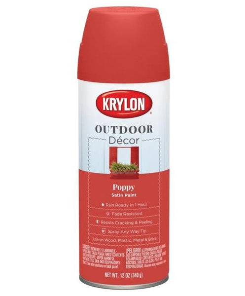 Krylon K09338000 Poppy Spray Paint, Satin, 12 Oz