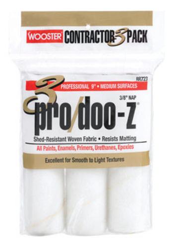 Wooster RR723-9 Professional Roller Cover, 9"X3/8", 3 Pack