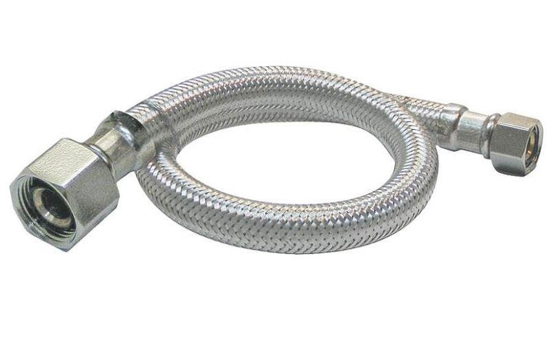 Plumb Pak PP23800 Sink Supply Tube, 3/8" x 3/8" x 20", Stainless Steel