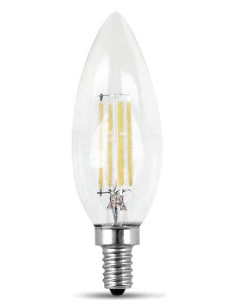 Feit Electric BPCTC60/850/LED/2 Chandelier Blunt Tip LED Light Bulb, Clear