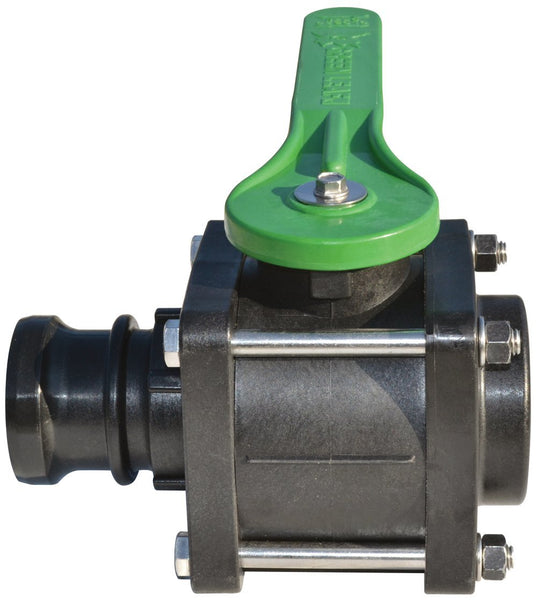 Green Leaf VF 204 FP Polypropylene Bolted Ball Valve, 2" NPT Female