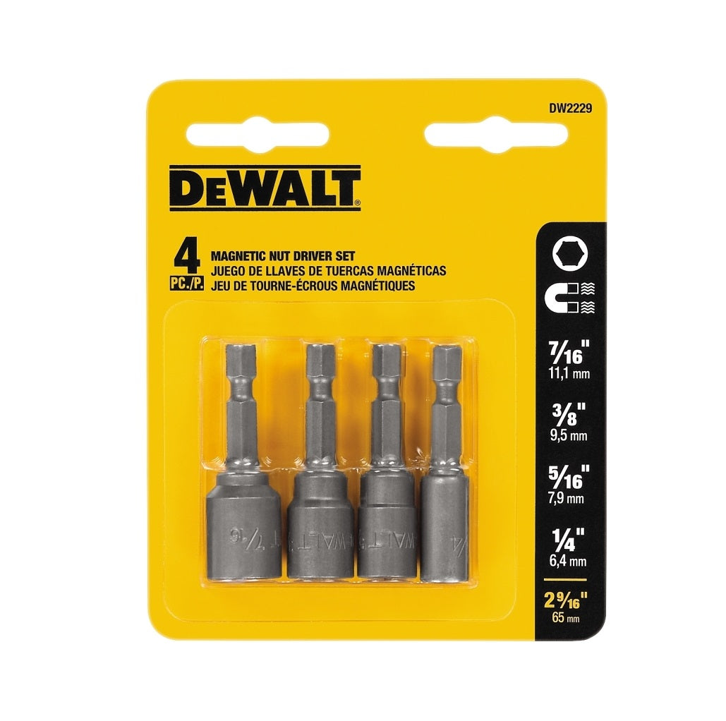 DeWalt DW2229 Nut Driver Set, Magnetic, 4-Piece