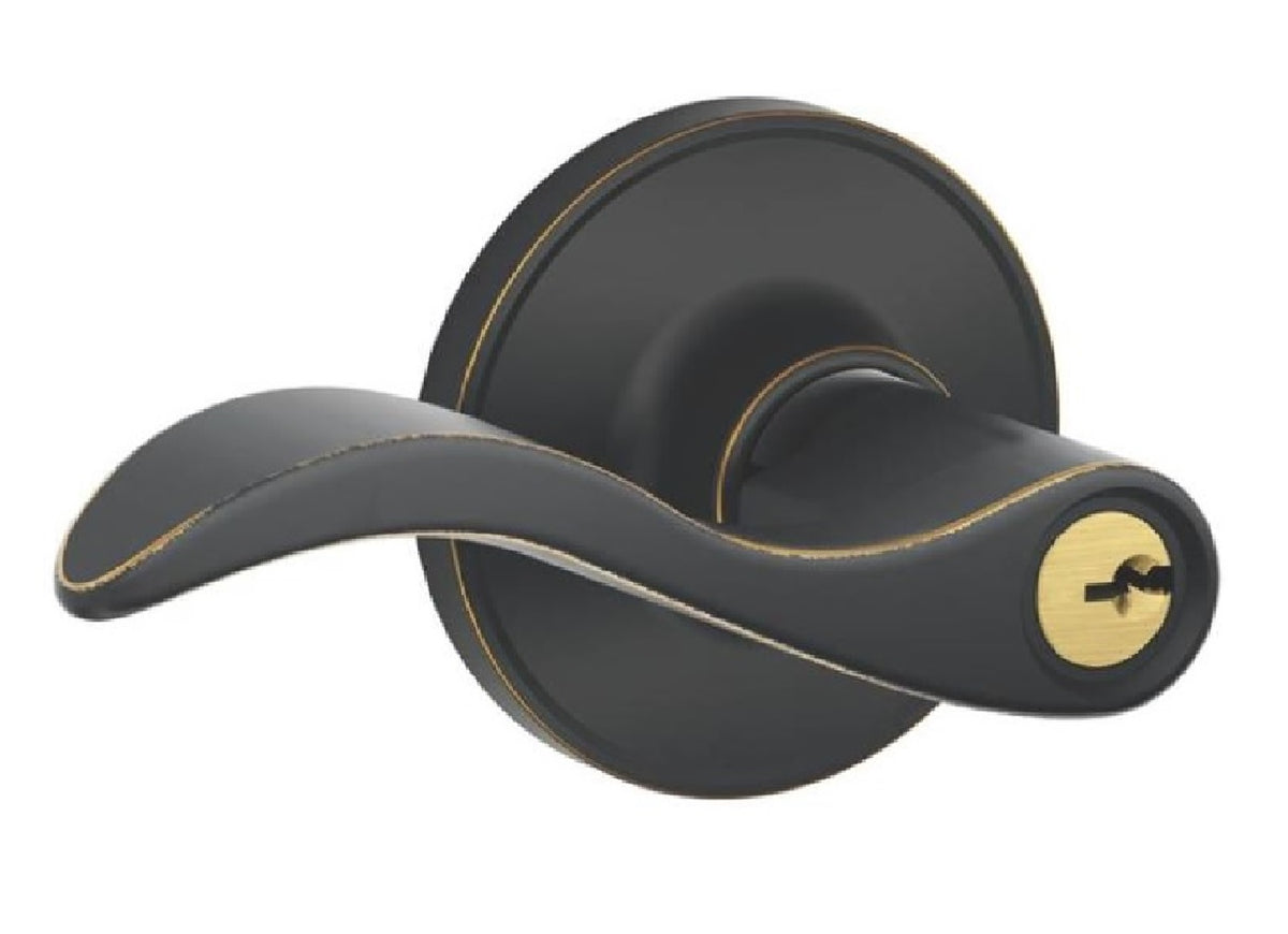 Schlage J54SEV716 J-Series Seville Keyed Entry Leverset, Aged Bronze