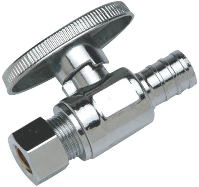 Apollo Valves APXVS1238C PEX Straight Stop Valve Crimp Fitting, 1/2" x 3/8"