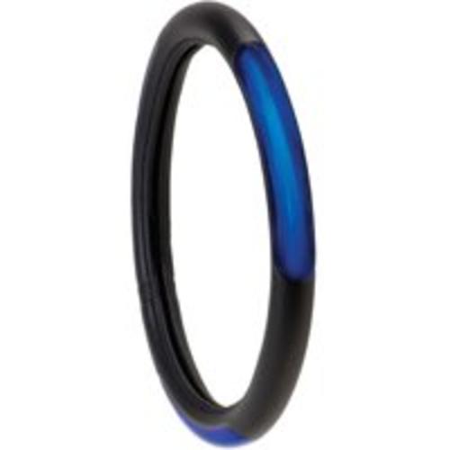Auto Expressions 5064829 Steering Wheel Cover 14.5"-15.5", Black/Blue
