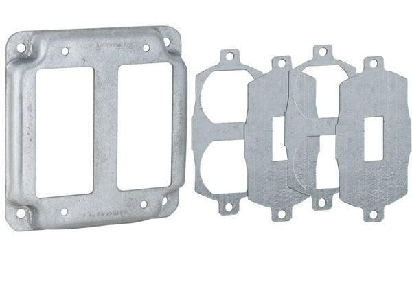 Raco 809U Square Steel Box Cover, 2 Gang