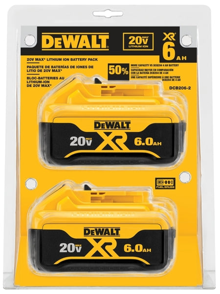 DeWalt DCB206-2 Lithium-Ion Battery Pack, 20 Volt
