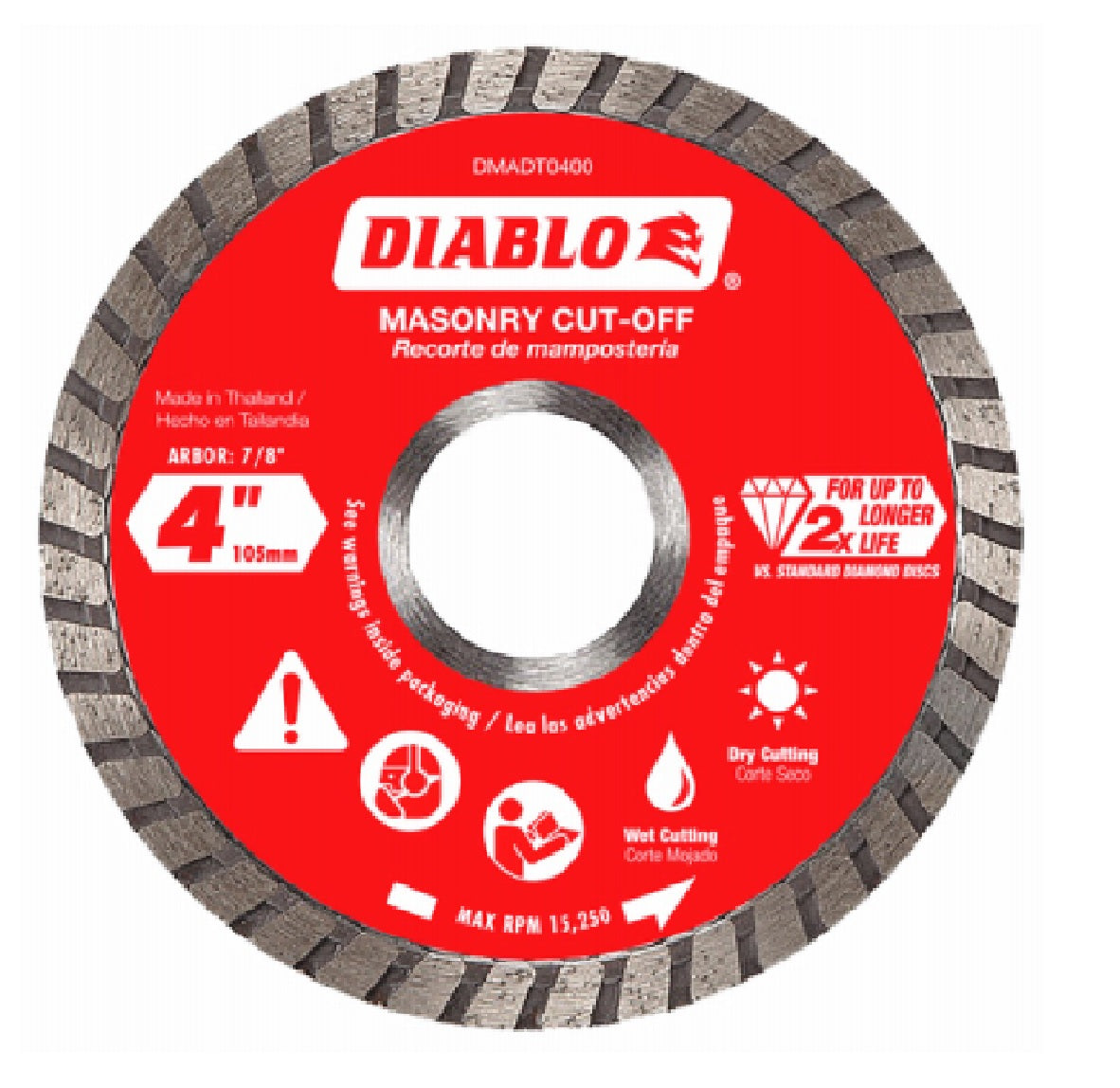 Diablo DMADT0450 Diamond Turbo Cut-Off Discs, 4-1/2 Inch