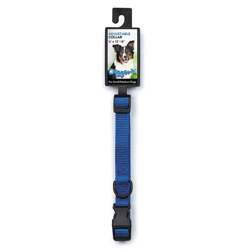 Digger's 2958002 Adjustable Dog Collar, Blue, Nylon