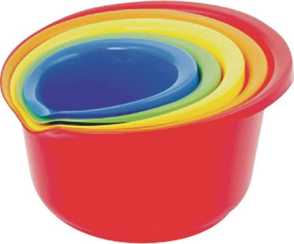 Chef Craft 21663 Plastic Mixing Bowl Set, 5 Piece