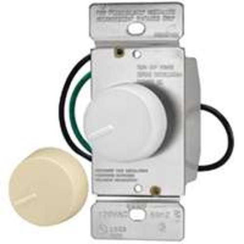 Cooper Wiring RI06P-VW-K2 Preset Rotary Incandescent Dimmer, 600W, Ivory/White