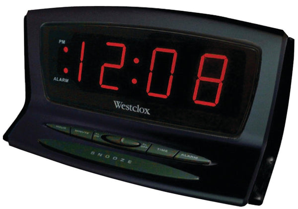 Westclox 70012BK Instant-Set LED Alarm Clock, Black