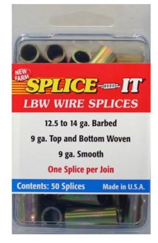 New Farm LBW5 Barbed Wire Fence Splice-IT, 50/Pack, Stainless Steel