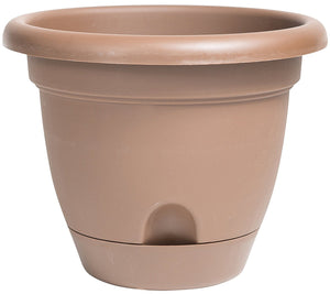 Bloem LP1045 Lucca Planter with Attached Tray, Chocolate, 10"
