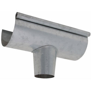 Billy Penn 2509 Half Round End With Outlet, 5" x 3", Galvanized
