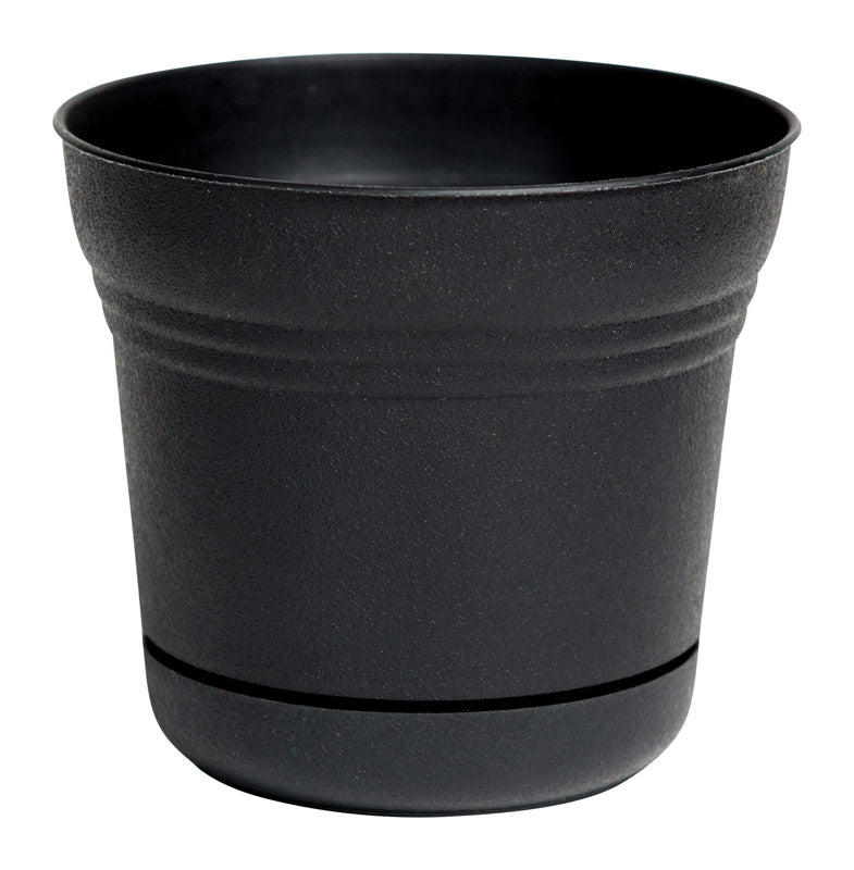 Bloem SP0500 Saturn Bowl Planter, Plastic, Black, 4.5" x 5"