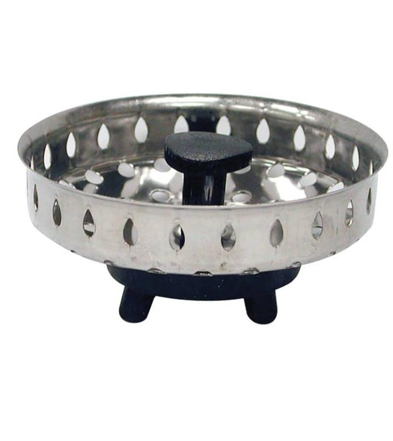 Danco 86720 Universal Basket Strainer With Rubber Stopper, Chrome Plated