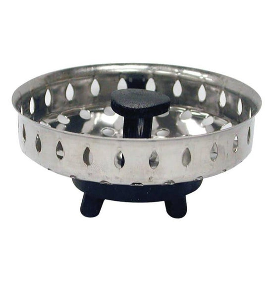 Danco 86720 Universal Basket Strainer With Rubber Stopper, Chrome Plated